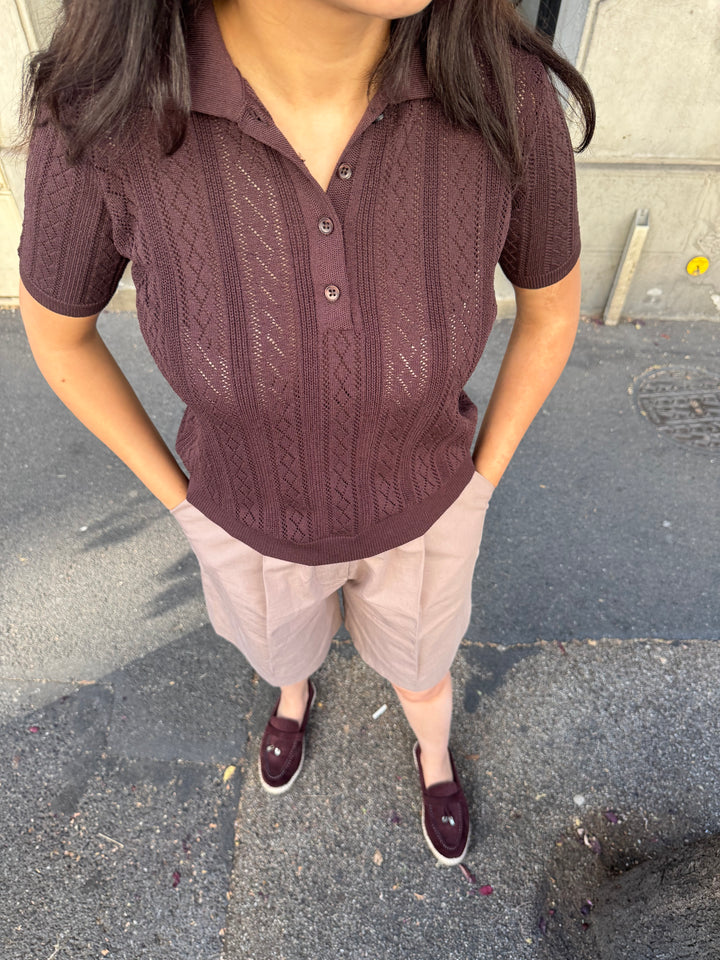Burgundy Pointelle Knit